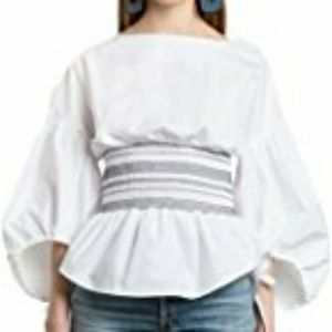 White Bell Sleeve Blouse